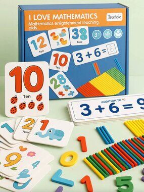 Montessori Wooden Math Learning Set, Addition & Subtraction Toy